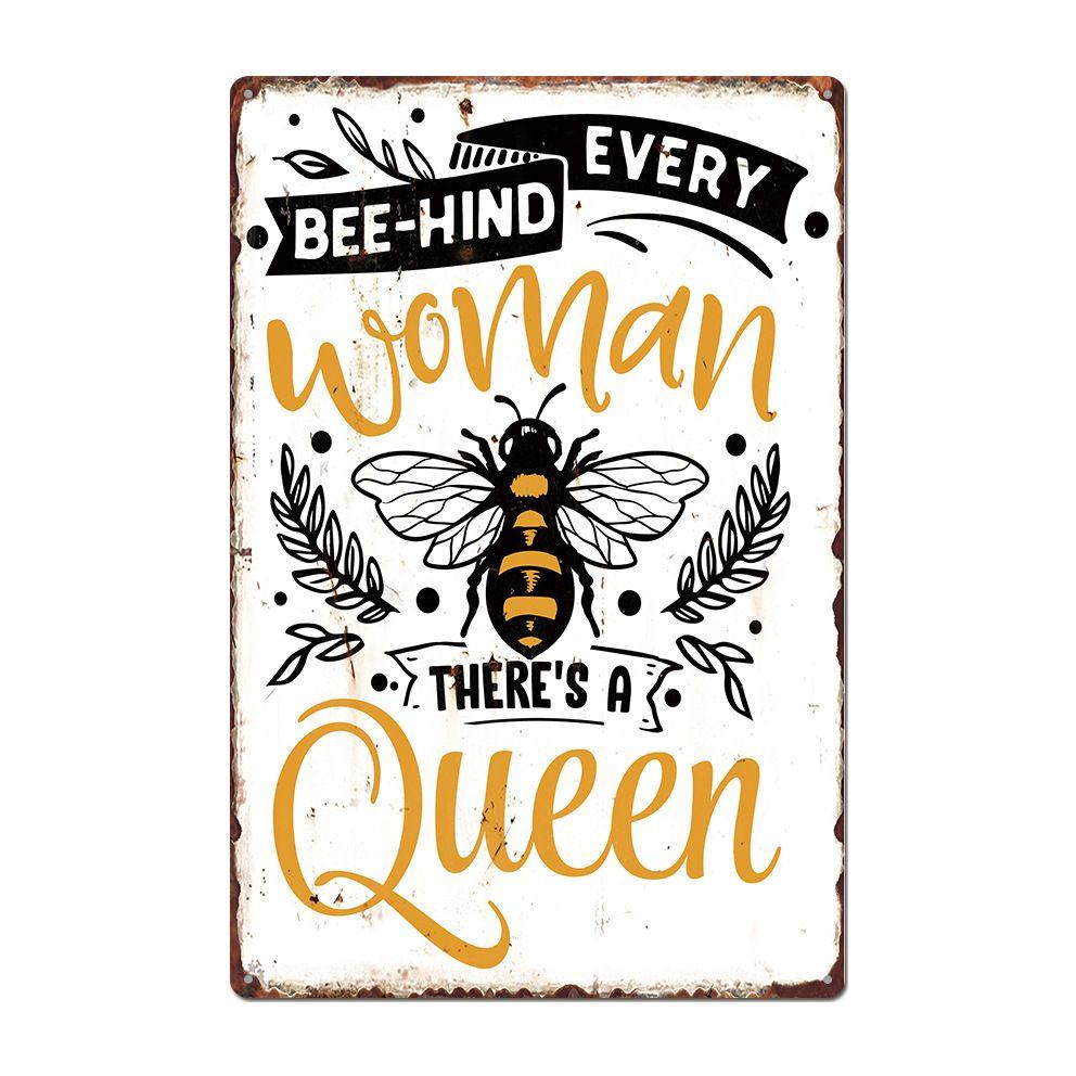 Bee Series Metal Tin Sign Wall Decor 20x30cm