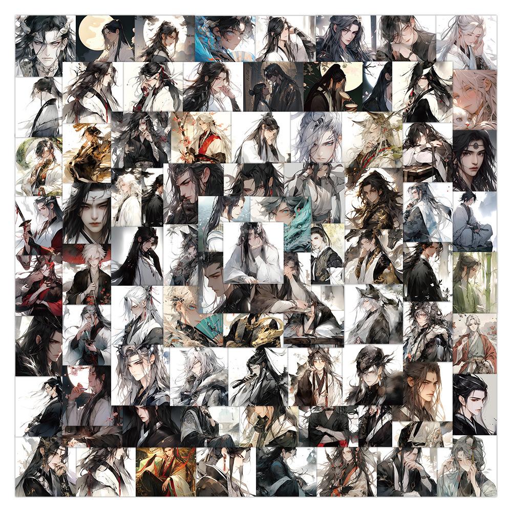 

60 Sheets Of Ancient Style Beautiful Men Cartoon Stickers , Cartoon Waterproof Stickers, Decorative Stickers, Beautiful Design.