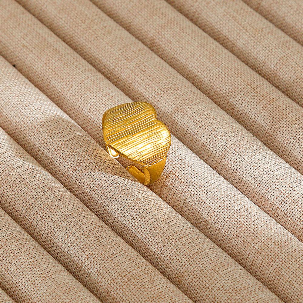 1Pcs Stainless Steel Ring Set with Zirconia, Metal Style Finger Ring, Index Finger Ring