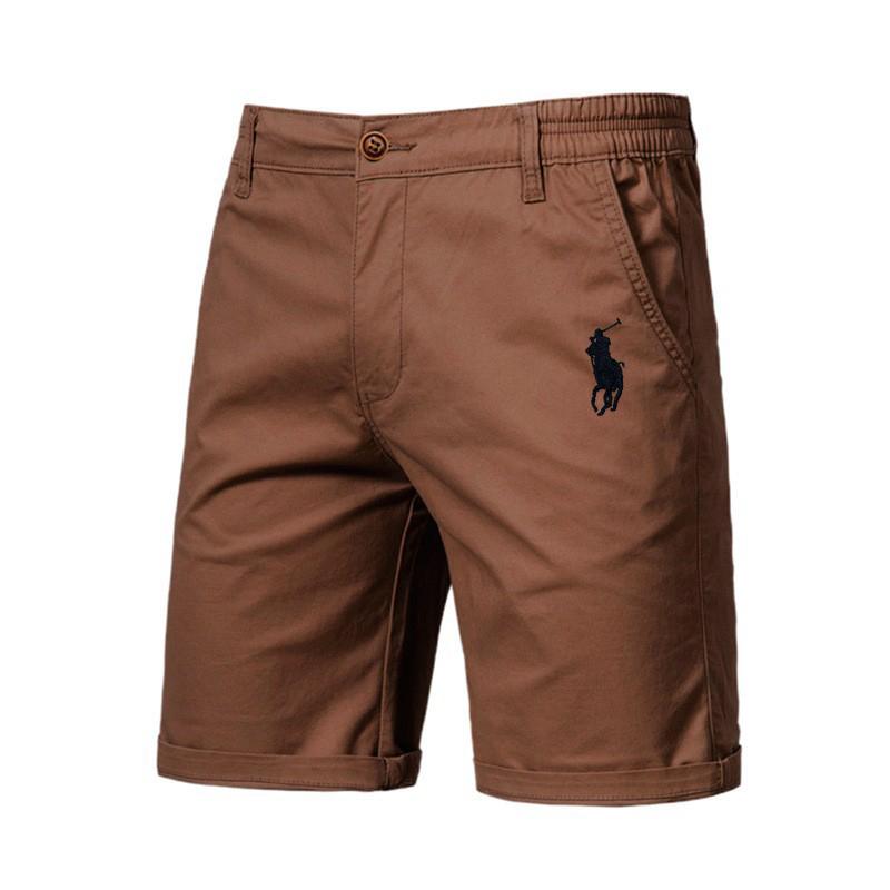 Polo Ralph Lauren Summer Pony Embroidered Cotton Solid Color Shorts for Men High Quality Casual Business Social Elastic Waist Beach Shorts