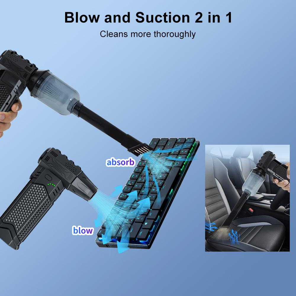 Cleaning Blower Tool Violent Fan Electric Air Duster B002 2025 Turbo Jet Fan Portable 3 Outlet Nozzles Blowing Snow 400000RPM Blow and Suction 2 In 1