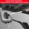 Car Window Cleaner Brush Windshield Cleaner Microfiber Protable Cleaning Tool with Handle Interior Exterior Auto Glass Wiper