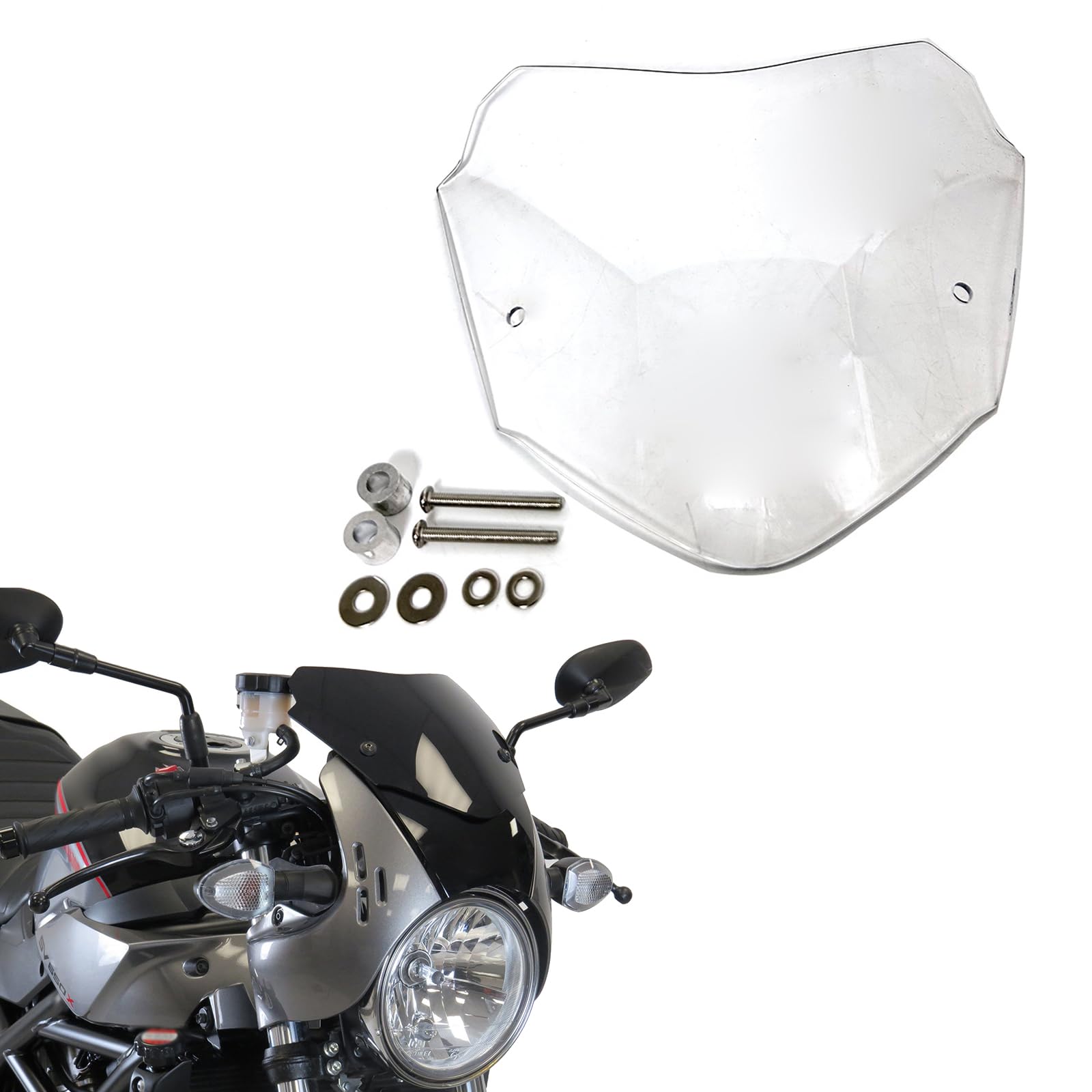 

For SV650X SV 650X 2017-2025 Motorcycle Accessories Motorcycle Windshield Windshield SV650X (Transparent)