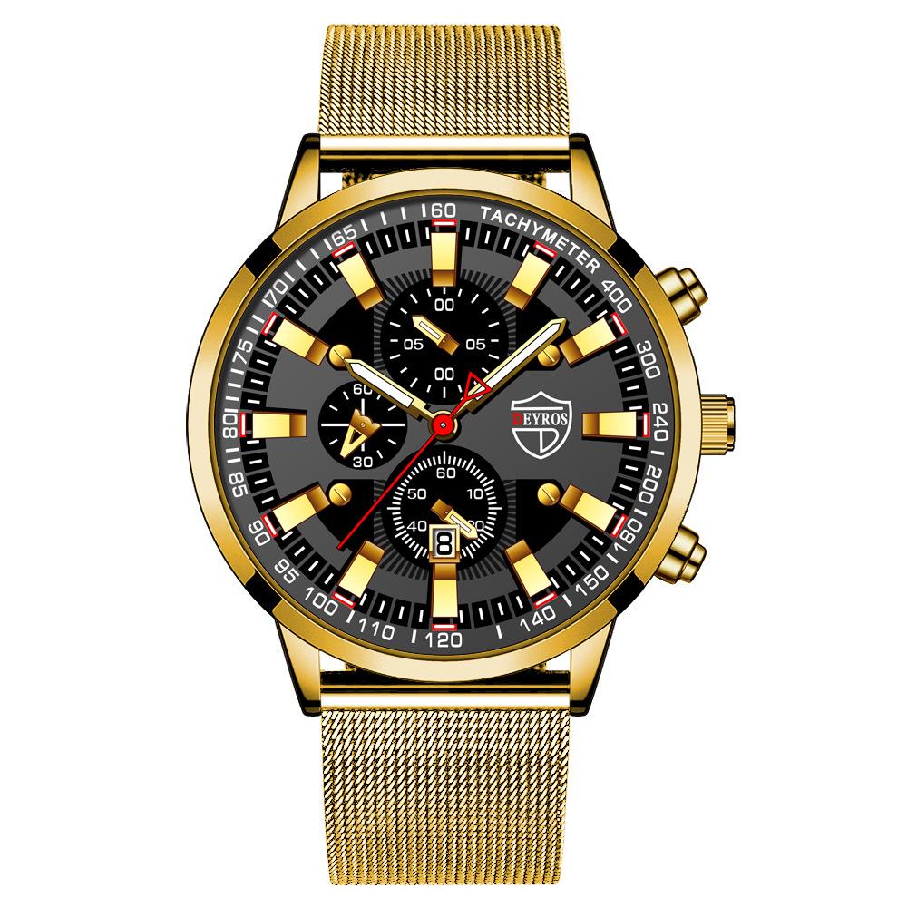 Stainless Steel Strap Watch Men'S Fashion Luminous Calendar Automatic Quartz Watch