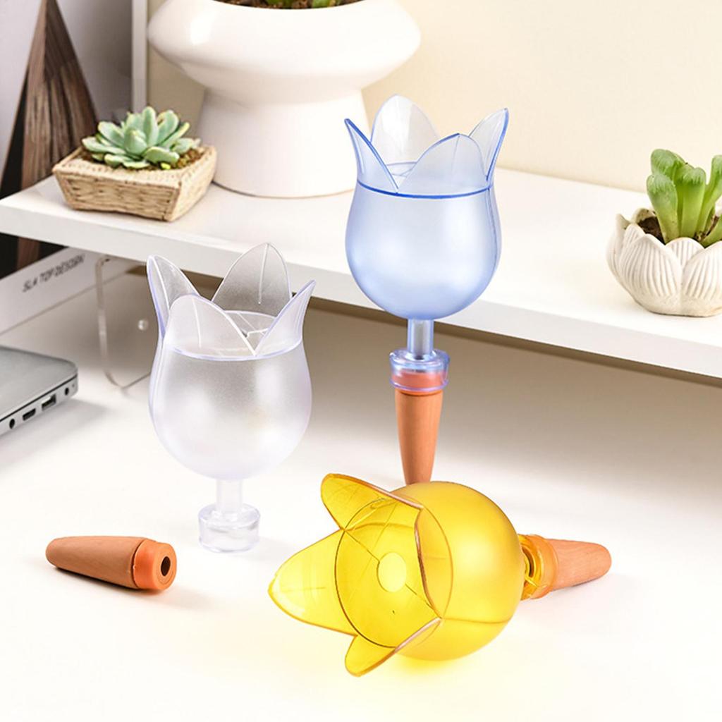 Plant Watering Spikes 5 Pieces Irrigation Stakes For Flowers Automatic Flower-Shaped Watering Spikes For Garden Lawn Vegetable