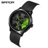 Sanda Men's Trendy Skeleton Dial Quartz Watch - Waterproof and Stylish Casual Wristwatch