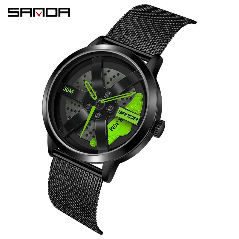 Sanda Men's Trendy Skeleton Dial Quartz Watch - Waterproof and Stylish Casual Wristwatch