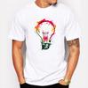 Owl Light Bulb Skull Pattern T Shirt For Men Casual Short Sleeve Printed Fabric Youth Wear