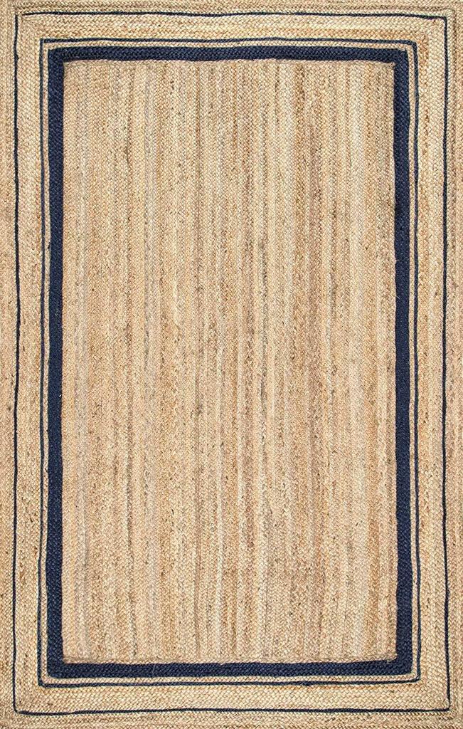 Jute Rug Natural Carpet Rectangle 100% Natural Fiber Area Living Rug Handmade Look