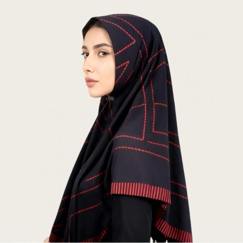 Premium Soft Velvet-Feel Stretch Cotton Square Scarf Digital Print Floral All Season UV Protection
