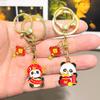 New Year's Chengdu Panda Phone Keychain Earphones USB Y2k Fashion Toys Anime Cartoon Drive Red Keychain Panda Souvenir