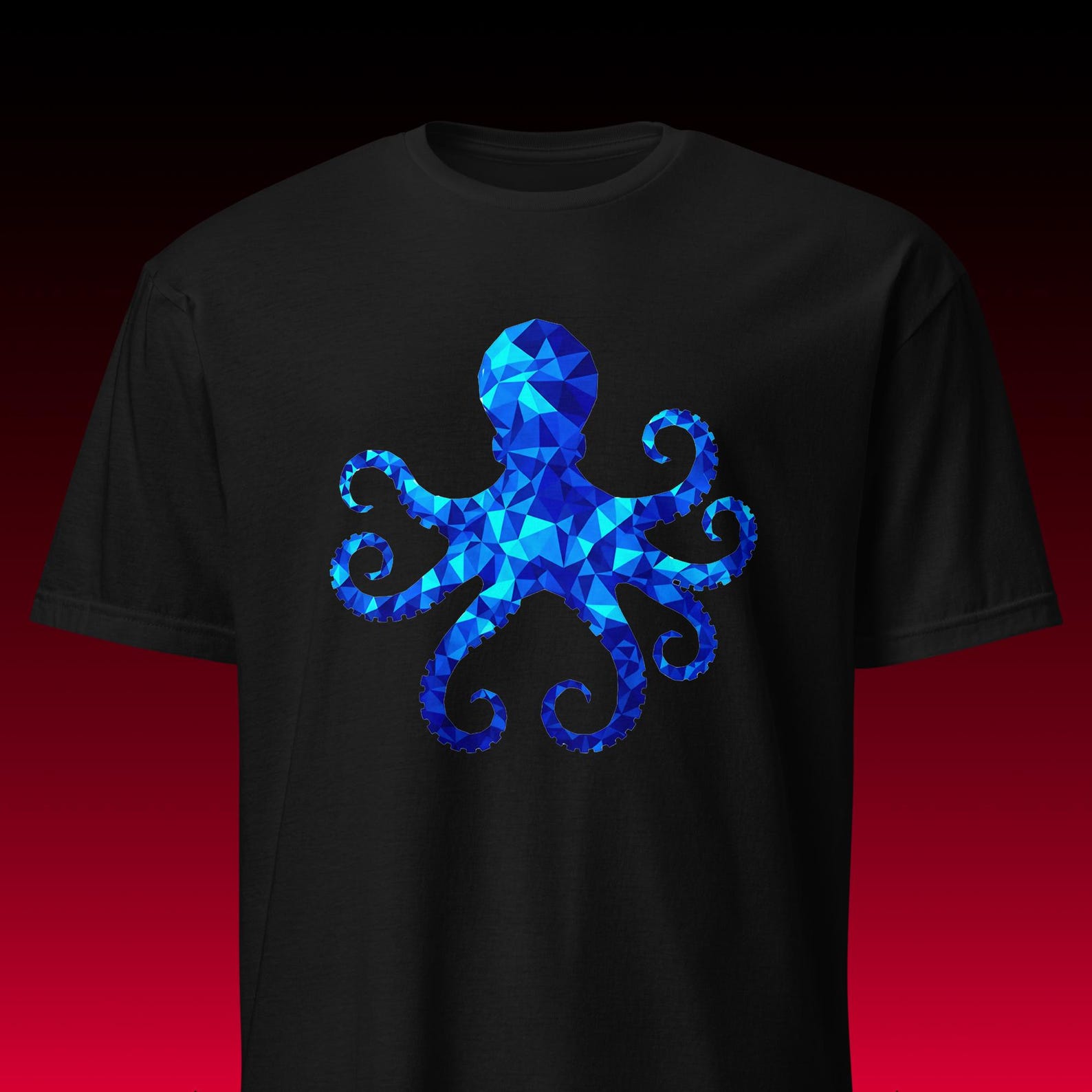 Low Poly Octopus | Geometric Ocean Core | Marine Biology & Scuba Tee XL