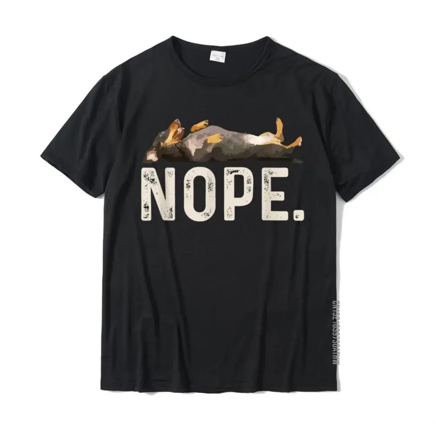 

Nope Lazy Dachshund Dog Lover Gift T-Shirt Adult Woman Summer Casual Clothing Creative Fashion Women s Round Neck T-Shirt S чёрный