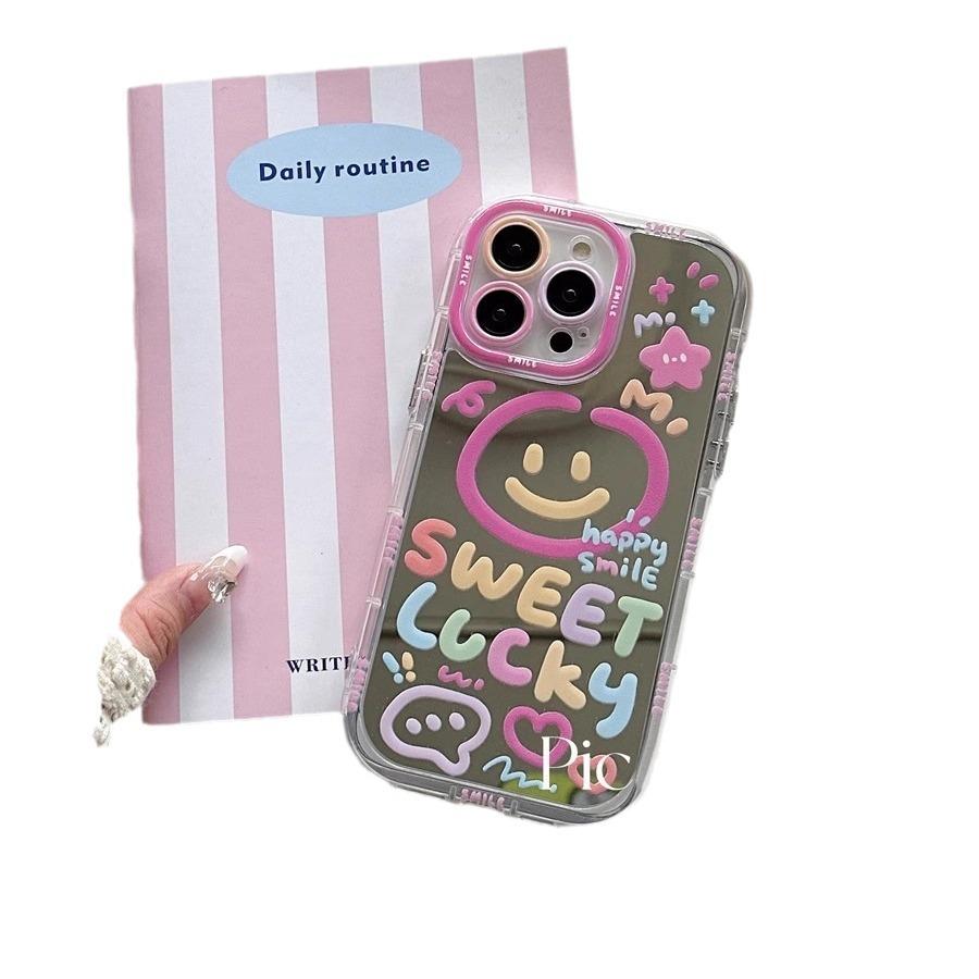 Cute Cartoon for Apple for IPhone16promax Mobile Phone Case Mirror 15 Protective Cover 14plus Anti-fall