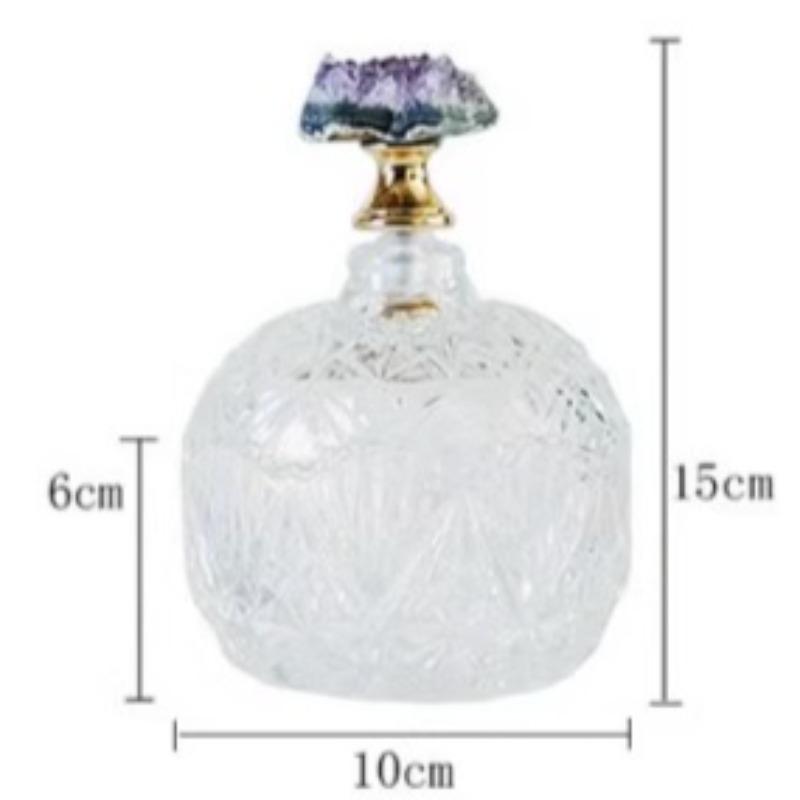 

Glass Candy Jar Amethyst Cluster Jars Luxury Small Decorative Storage Pot Elegant Aesthetic Pots with Lid Table Decorations