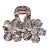 Small Crystal Flower Hair Claw Clip - Elegant Side Clip for Half Updo