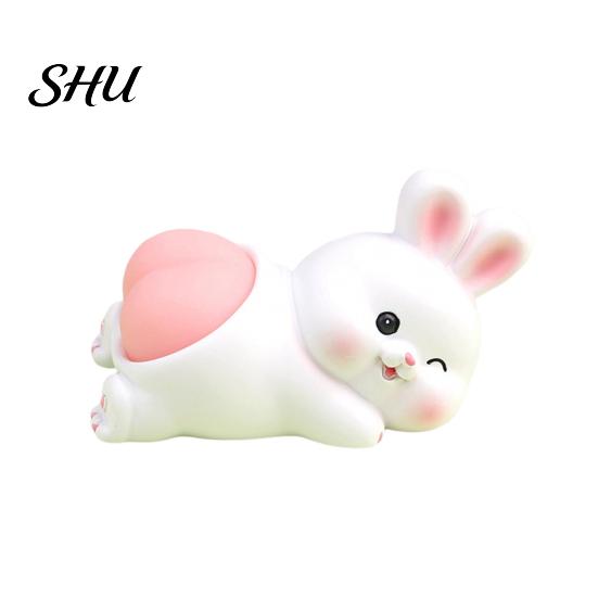 Squeezing Animals Toys Cartoon Figurine Cute Panda Rabbit Piggy Kitten Landscaping Doll Soft Butt Decompression Toy Resin Animal Figure Model Ornament