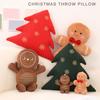 Christmas Gingerbread Man Plush Pillow Sofa Cushion Festive Home Decors Soft Stuffed Gingerbread Man Christmas Tree
