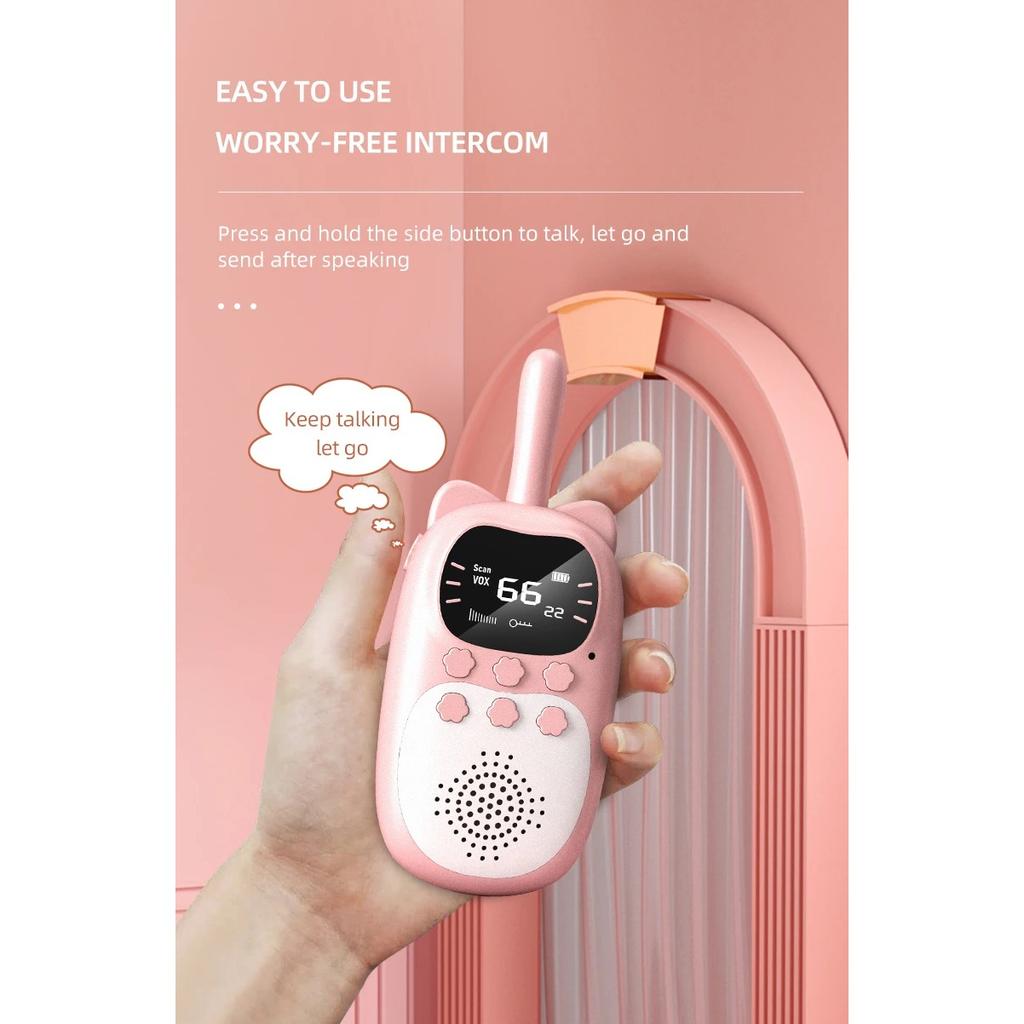 New Walkie Talkie 2pcs Kids Long Distance Electronic Toys Children Baby Radio Phone for Boys Girls Christmas Birthday Gift