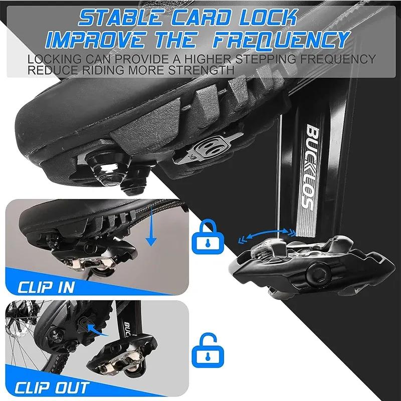 BUCKLOS M8020 M9120 Pedal Aluminum Alloy MTB Clipless Pedals For SPD System Self-locking Mountain Bike Pedal for Shimano