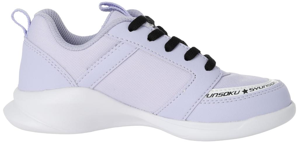 Shunsoku Sneakers for LEJ Cm Kids, Girls, Children's Shoes, Lace-up Shoes, Zipper, 19-23cm, 2E, 7940, Lavender, 21.5