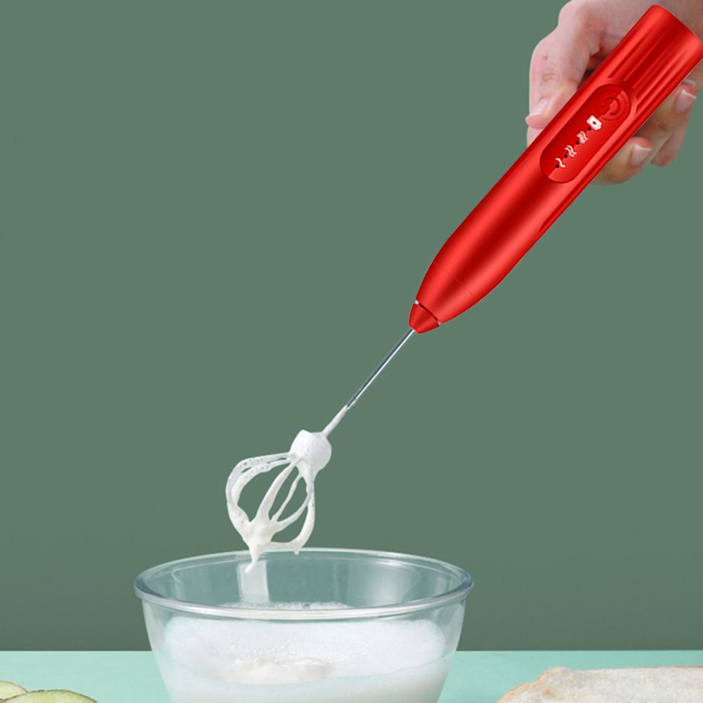 Electric Coffee Mixer Milk Shaker Maker Frother Foamer USB Charging Egg Beater Handheld 3-Speed Adjustable Blender 1200mAh