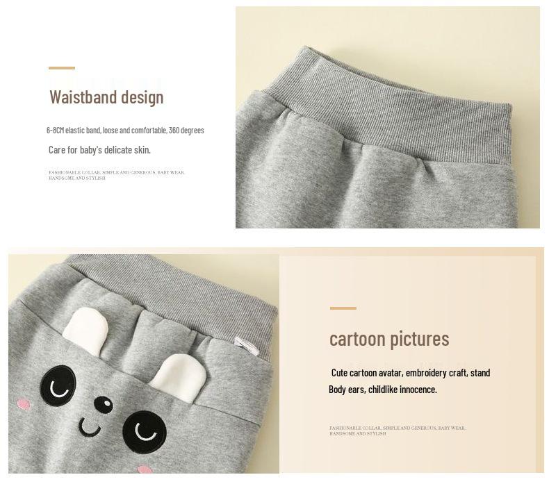 Children's Thick Velvet Cartoon Pants with Cotton Lining - Warm and Cozy