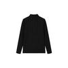 Fila Solid Color Casual Long Sleeve Knit Top Women Tops Black A11W215215F-BK