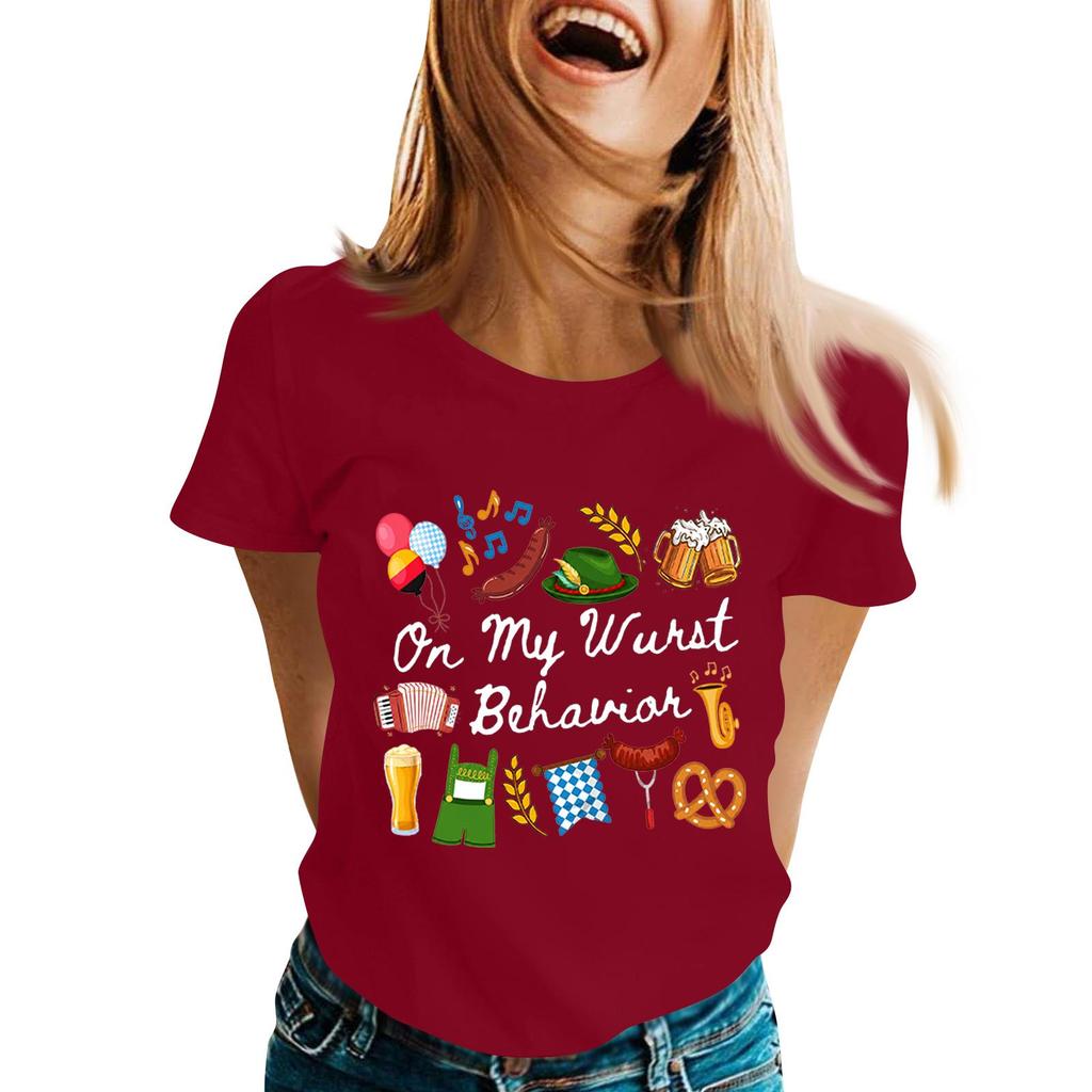 Fashion Casual Unisex Letter Print T-Shirt with Festival Graphic Design - Short Sleeve Round Neck Tee for Men and Women