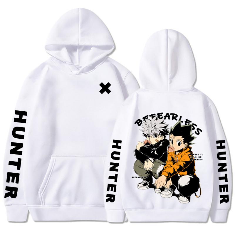 

Толстовка з принтом Killua And Gon Hunter X Hunter, аніме, чоловіки, жінки, толстовки, повсякденний вуличний одяг, пуловер Harajuku, унісекс 4XL білий