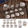 New Miniature Home Decoration Kitchen Miniature Flower Pattern Dollhouse Accessories Mini Tea Set