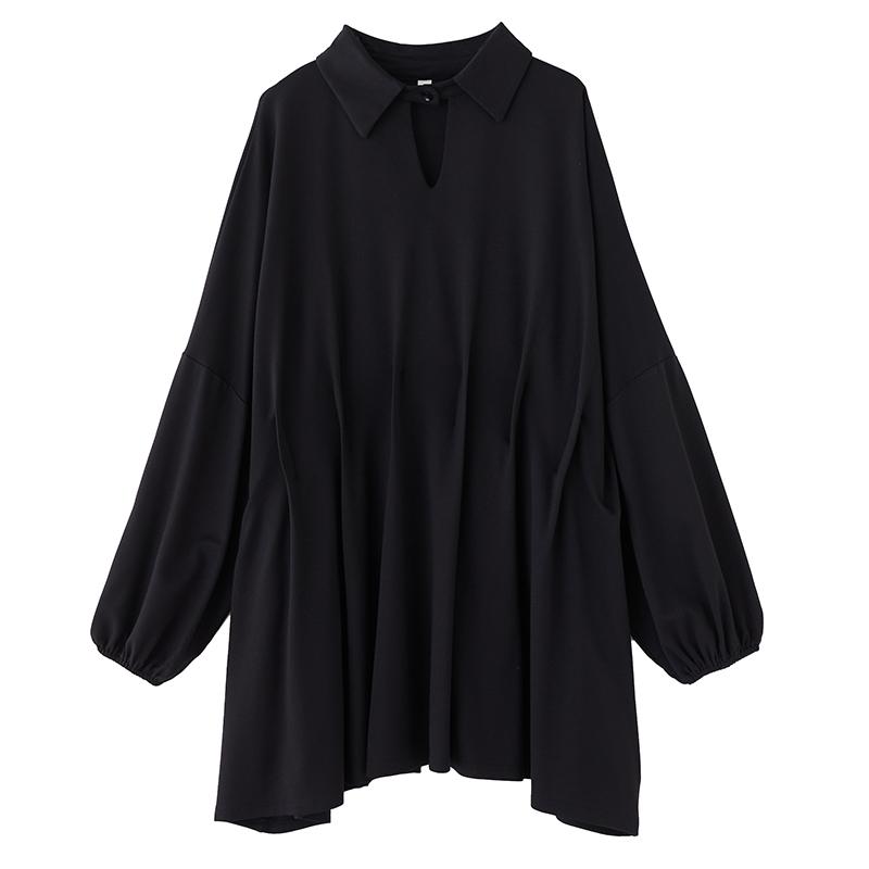 DIMANAF Spring Autumn Plus Size Women Blouse Shirt Black Fashion Lady Tops Long Sleeve Loose Casual New
