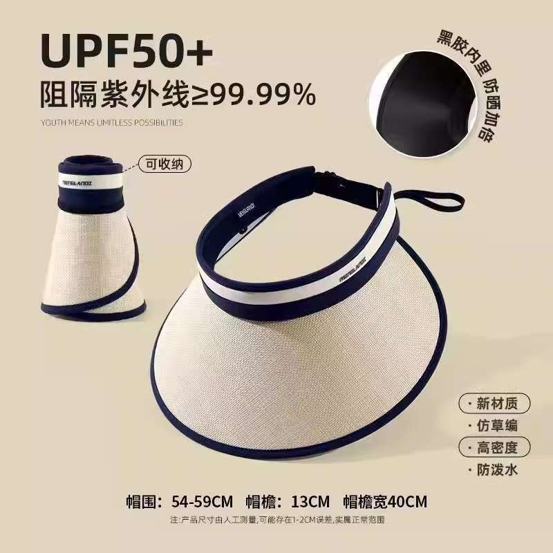 Sommer Vinyl UV-Schutz Sonnenschirm leerer Zylinder Kinder Strohhut Lafite Strohhut Sonnenschutz Sonnenhut Radfahren Outdoor