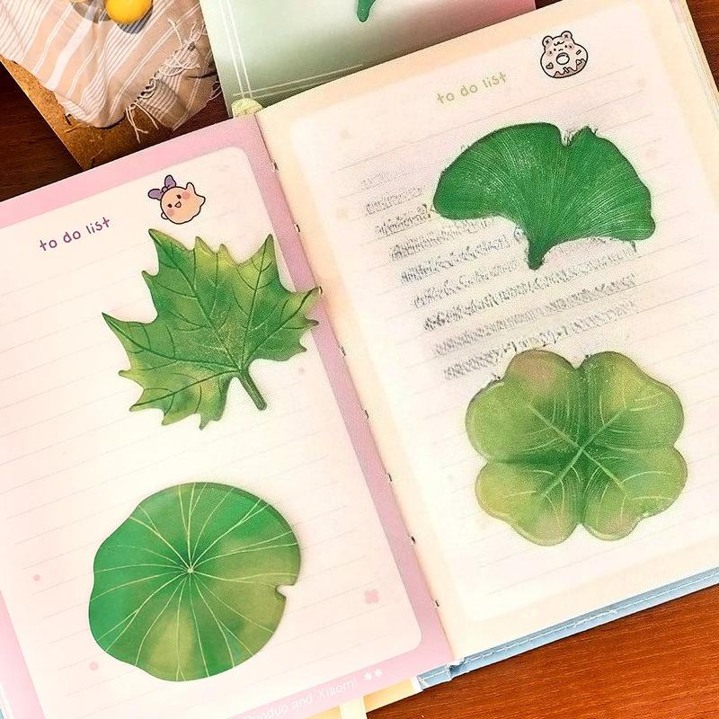 30Sheets Green Leaves Memo Pads Simple Scrapbooking Sticker School Supplies Post Sticky Notes Office Stationery