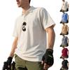 European and American Men's Summer Solid Color Lapel Loose Quick-drying Outdoor Tactical Pocket Short-sleeved Bird's Eye POLO Shirt T-shirt Men