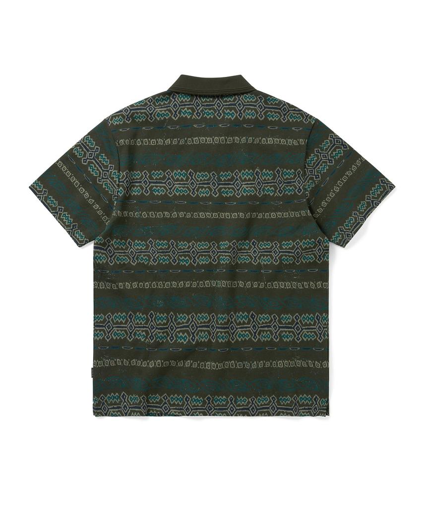 THISISNEVERTHAT Jungle Jacquard Zip Up Top Olive