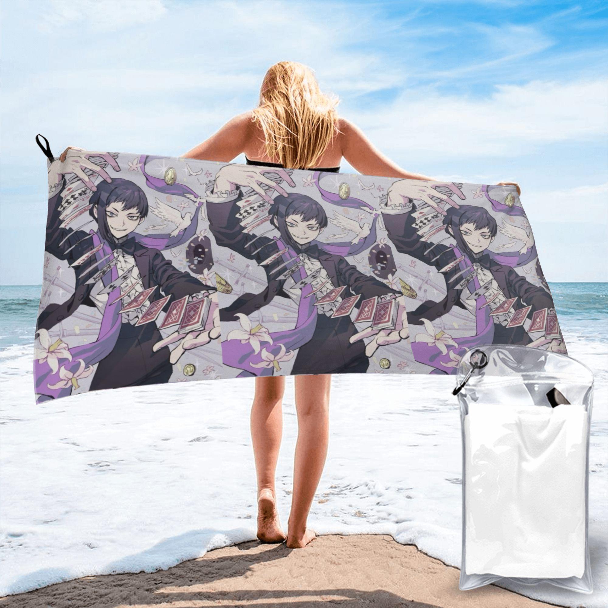 

Gen Asagiri Dr Stone Apan Anime Beach Towel Soft Microfiber Quick Dry Absorbent Quick Towels For Bath W30*H60(CM)
