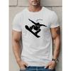 Cool Snowboarding Silhouette Print T-shirt Street Sports Style Slim Extreme Sports Pattern for Men and Women with the Same Paragraph.