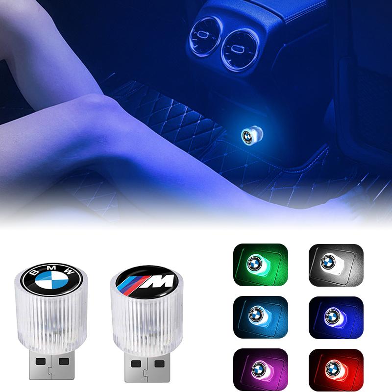 1 pièce USB Lumière LED de Voiture Auto Lumière d'Ambiance Intérieure Emblème de Voiture Pour Bmw M3 M4 M5 M6 F20 F30 G20 F31 F11 X3 F25 X4 I3 Série 1 3 5