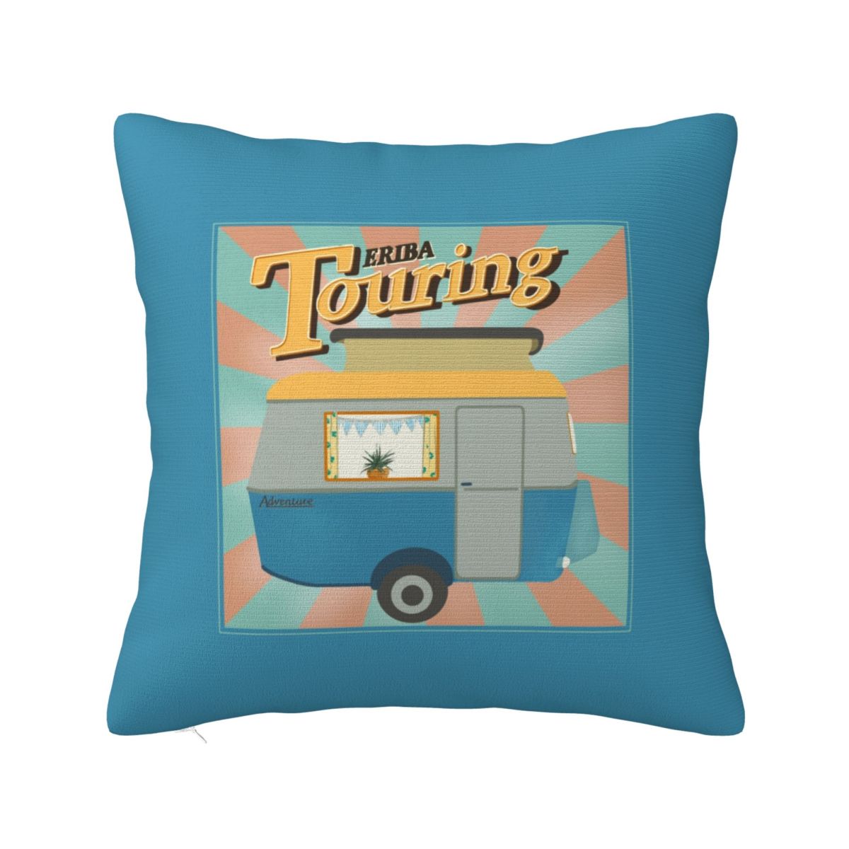 

Vintage Touring Eriba Puck Adventure Square Pillowcase Cushion Cover Pillow Case Throw Pillow Cover for Home Sofa Living Room 12x12Inch
