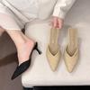Fashion Crystal Pointed Toe High Heels Women Slippers Sexy Mules Shoes New Style Sandals Trend Dress Party Summer Slingback Woman Pumps