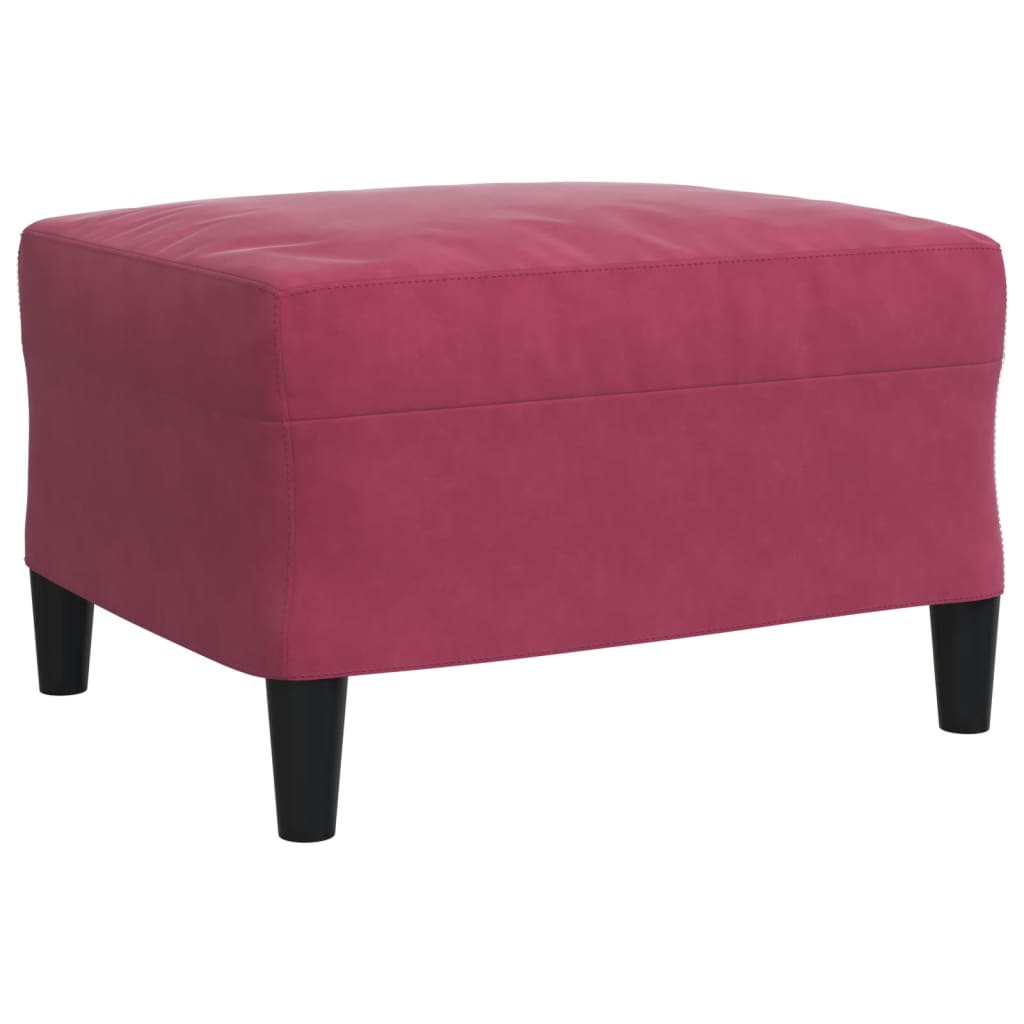 3 Piece Sofa Set with Cushions and Neck Rolls Burgundy Velvet