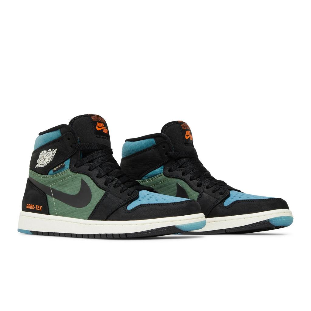 Air Jordan 1 High Element GORE-TEX 'Black Olive' (Unisex) Black / Sky J Light Olive / Bright Mandarin / Sail / Noise Aqua Vintage Basketball Shoes