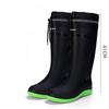 Fashion Men's Rain Boots Waterproof Mid Calf Boots Non-slip Rainproof Work Boots Outdoor Water Shoes Soft Drawstring Rubber Boot Botas