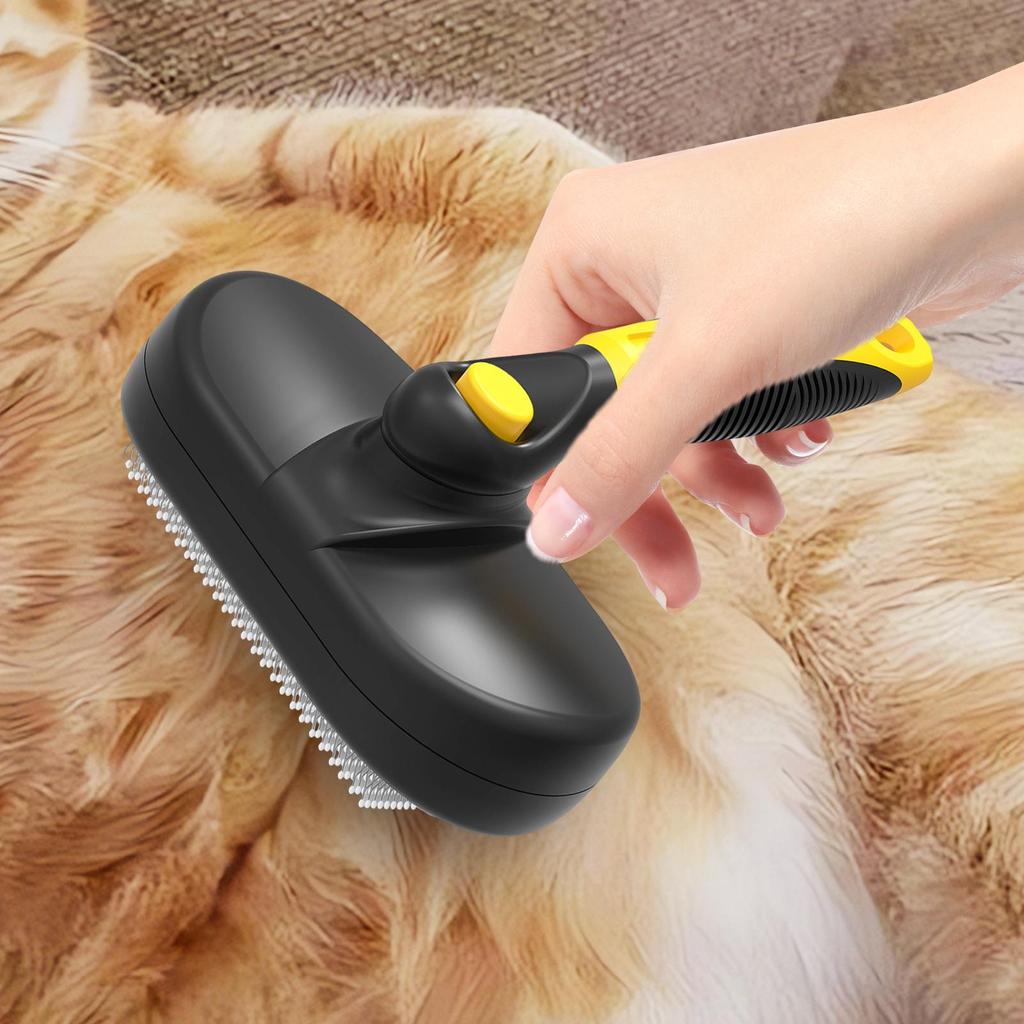 Cat Shedding Brush Pet Massage Grooming Comb Long Hair Cat Brush With Release Button For Shower Spa Bathroom Home Salon Travel