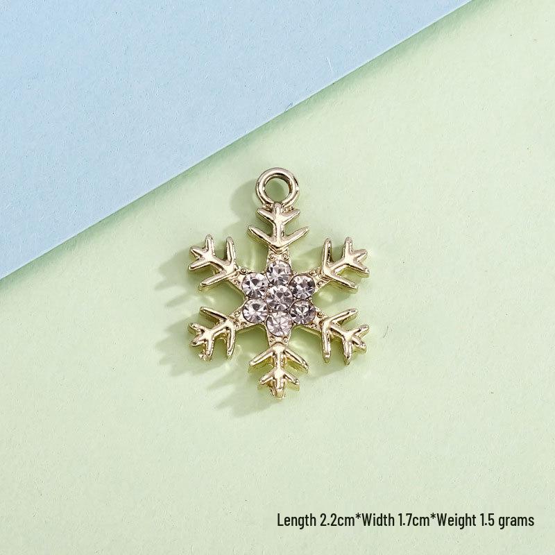 Snowflake Rhinestone Charm Pendant for DIY Jewelry: Christmas Alloy Accessory for Women’s Bracelets, Necklaces, and Earrings