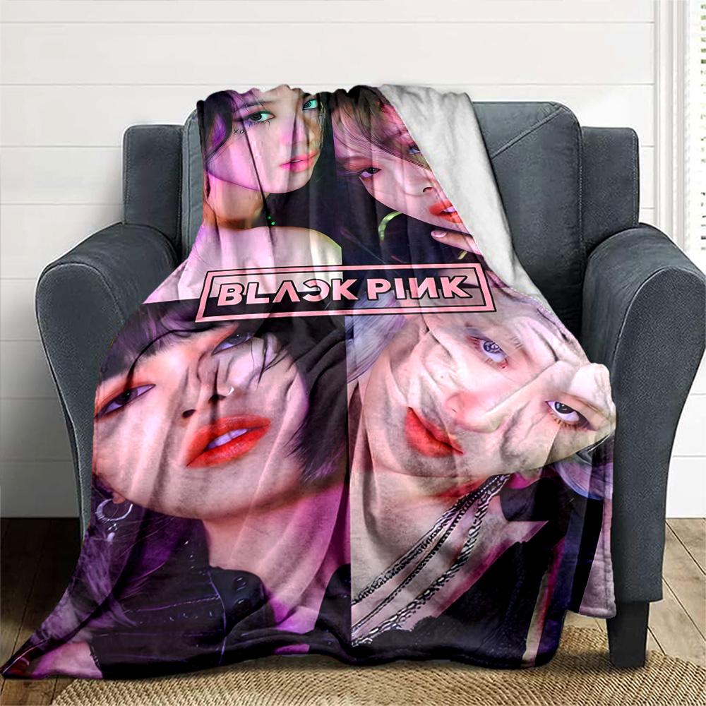 Blackpink Members Pink Theme Blanket Soft Warm Suitable for Sofa Couch Office Bed All Seasons Digital Print Perfect Gift for Relatives Y12