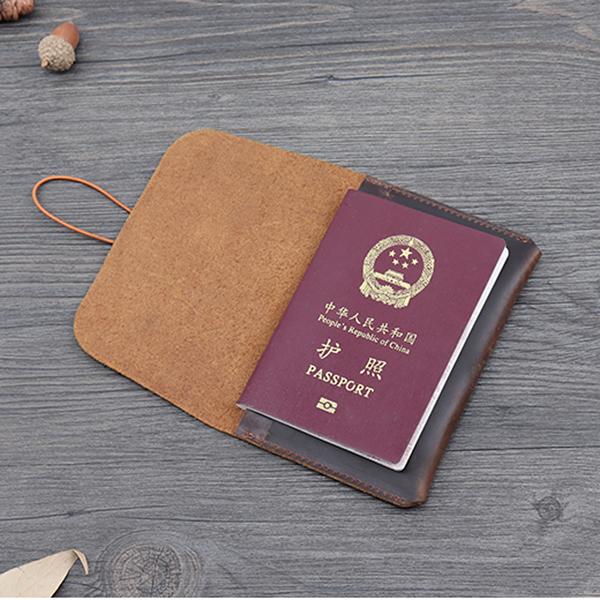 Обложка для паспорта из 100% натуральной кожи с ремешком — фото 3