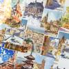 32pcs Japanese landscape PET+paper die-cutting stickers DIY collage stickers cutting materials handmade diary album