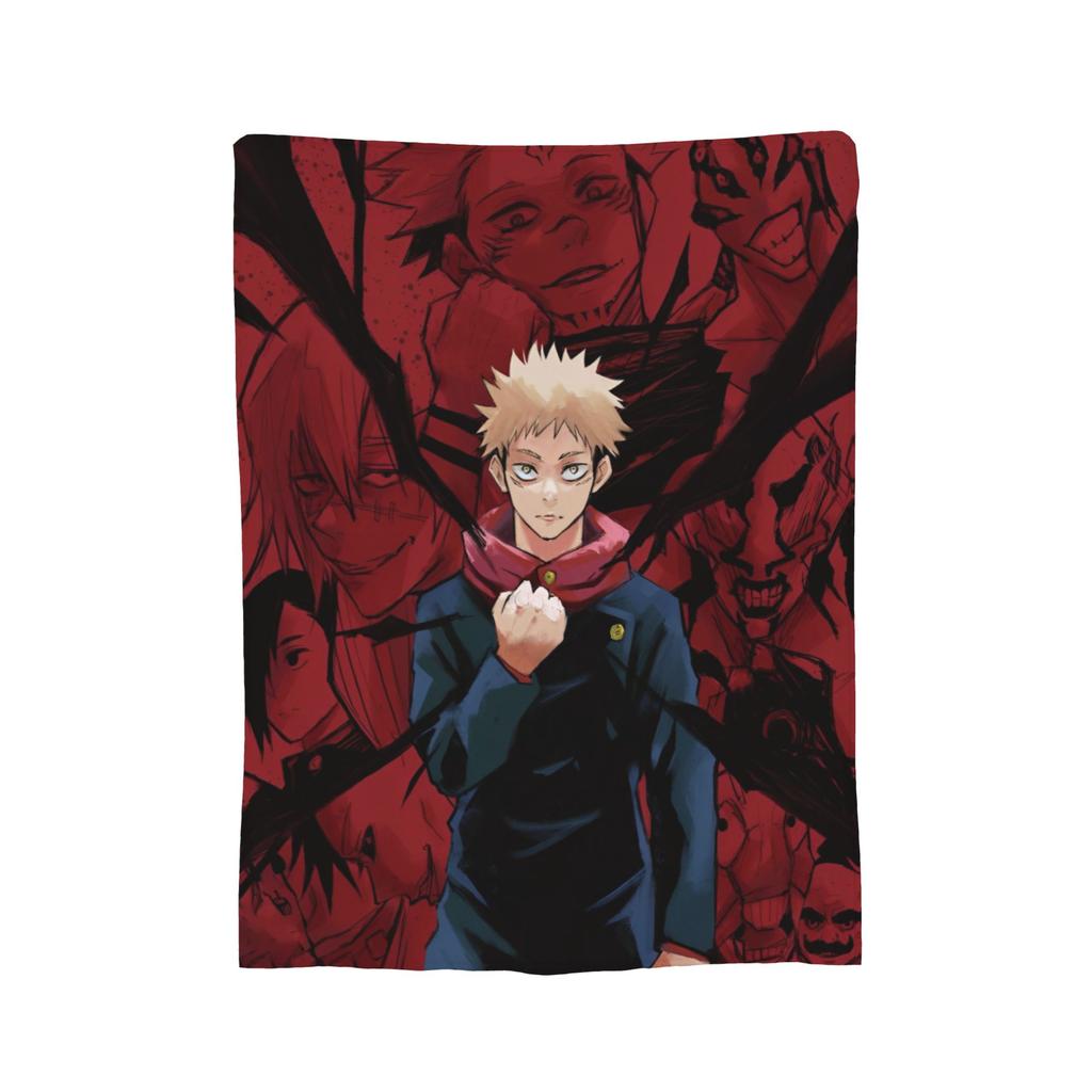 Yuji x Sukuna Blanket Jujutsu Kaisen Flannel Awesome Warm Throw Blankets for Coverlet Decoration,